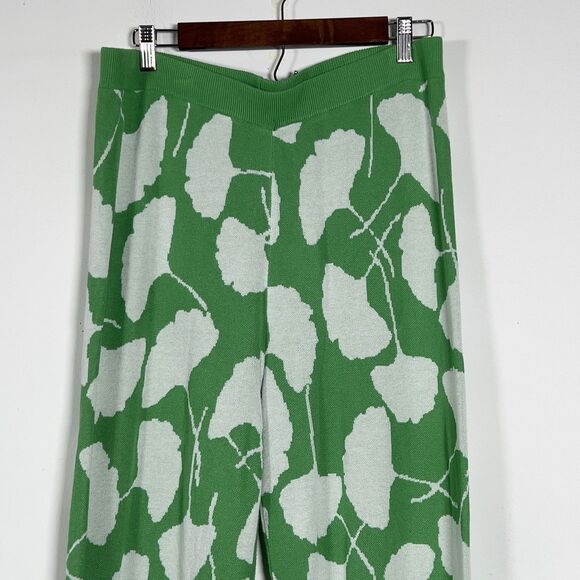 Diane Von Furstenberg For Target High Waist Knit Pants Sz L Ginkgo Green Pullon - Picture 4 of 11